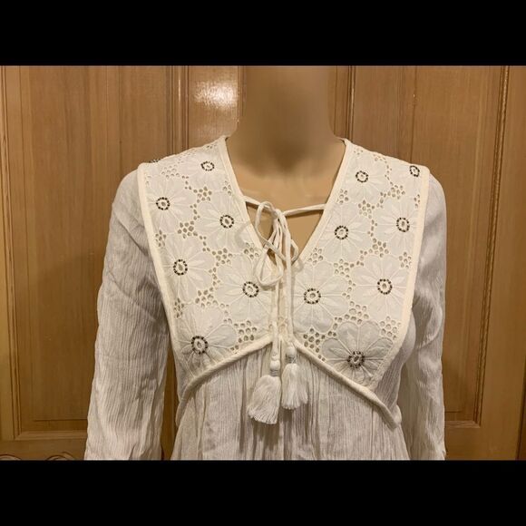 Knox Rose Boho Vanilla Long Sleeve Dress - Picture 2 of 7